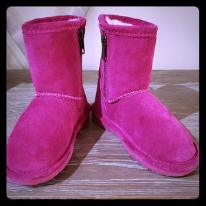 Bear Paw Hot Pink Girls Boots EUC Size